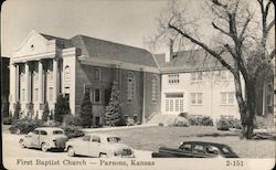 First Baptist Church Parsons, KS Postcard Postcard Postcard