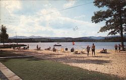 The Beach at Quisisana on Beautiful Lake Kezar Postcard