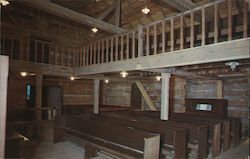 Inside the old Can Ridge Meeting House - Can Ridge Shrine Postcard