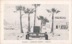 Plaza Looking West Solana Beach, CA Postcard Postcard Postcard