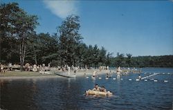 Swimming Pool and Sunbathing on Promised Land Lake Pennsylvania Postcard Postcard Postcard