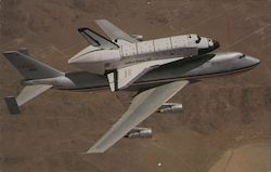 Challenger Atop Its 747 Carrier Aircraft Postcard