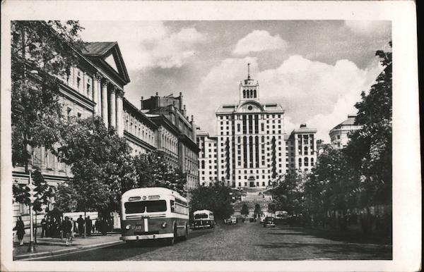 Overview of the Street Kyiv Ukraine Eastern Europe