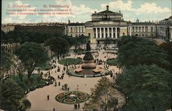 Alexandra Theatre and monument of Catherine II Postcard