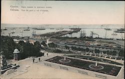 Odessa. Bird's eye view of port Postcard