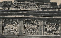 Borobudur Reliefs Ballustrade le Gaanderii Postcard