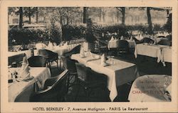 HOTEL BERKELEY - 7, Avenue Matignon - PARIS Le Restaurant Postcard