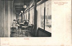Grand Hotel National Lucerne, veranda Postcard