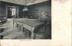 English Billiard Room, Grand Hotel National Postcard