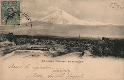 El volcan Cotopaxi en erupcion Postcard