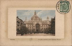 La Gare Centrale aveck l'Avenue de Kayser Postcard