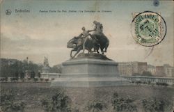 Avenue Emile De Mot. Statue: The Horse Tamer Postcard