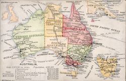 Map of Australia Postcard