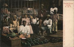 Market Scene Colon R. de P. Colón, Panama Postcard Postcard Postcard