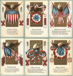 Set of 6: Patriotic Eagles Postcard