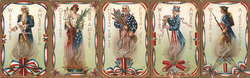 Set of 5: J-8 Series Patriotic 4th of July Nash Postcard Postcard Postcard