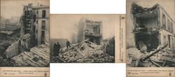 Lot of 3: German Zeppelin Damage in Paris Postcard