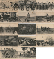 Lot of 14: French WWI Scenes, Soldiers, Army France World War I Postcard Postcard Postcard
