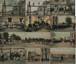 Set of 12: French Soldiers, Military Training, Fencing Postcard