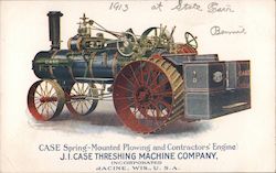 Case Spring Mounted Plowing and Contractor's Engine Postcard