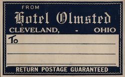 From Hotel Olmstead Cleveland, OH Luggage Label Luggage Label Luggage Label