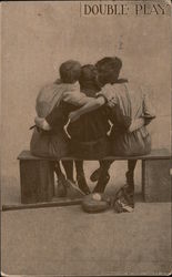 Double Play - A Men and Two Women Postcard