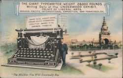 The Giant Typewriter at the Pacific International Exposition San Francisco, CA 1915 Panama-Pacific International Exposition (PPI Postcard