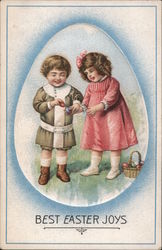 Best Easter Joys - Kids Trading Eggs Postcard