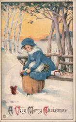 Lone Girl - A Very Merry Christmas Postcard