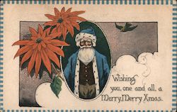 Wishing You , One And All, a Merry, Merry Xmas Postcard