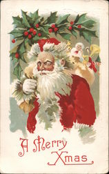 A Merry Christmas Santa with Toys Postcard