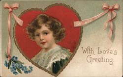 With Love's Greetings Hearts Ellen Clapsaddle Postcard Postcard Postcard