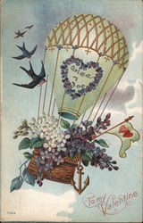 To My Valentine - A Balloon With Flowers Postcard