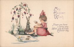 My Easter Wish I Hope You Have a Party Gay, With Jolly Bunnies, Easter Day. Postcard