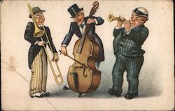 Man of Music - Trio of Musicians Postcard