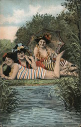 Three Women by the Lake Postcard