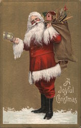 Santa Holding a Sack of Toys Postcard