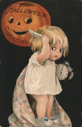 Rare Halloween Greeting Postcard