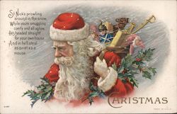 Christmas St. Nick's Prowling Around In The Snow, While You're Smuggling Comfy and All Aglow Postcard