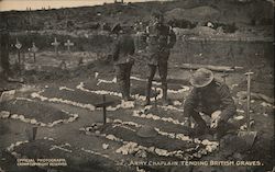 Army Chaplain Tending British Graves Postcard