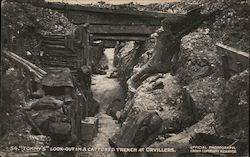 "Tommy's" Look-out in a Captured Trench at Orvillers Postcard