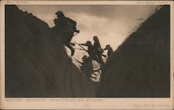 British Infantry Practising an Attack Postcard