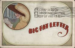 A Woman Reading - Big Fat Letter Postcard