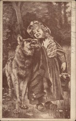 Little Red Riding Hood and Wolf Postcard