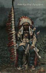 Ceten Kiya Chief Flying Hawk Native Americana Postcard Postcard Postcard