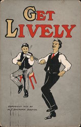 Get Lively - A Man Dancing to the Sound of the Violin Postcard