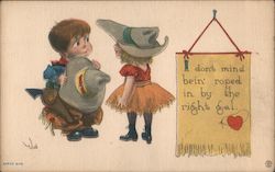 I Don't Mind Bein' Roped in by the Right Gal Postcard