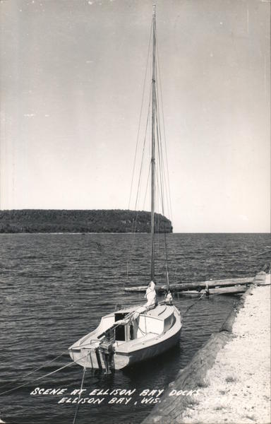 Scene at Ellison Bay Docks Wisconsin
