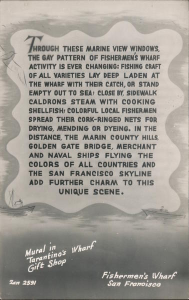 Mural in Tatantino's Wharfy Gift Shop San Francisco California