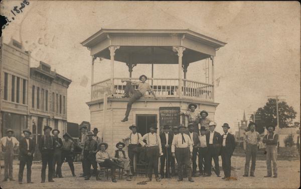 Men Pose Around the Bandstand Sedan Kansas